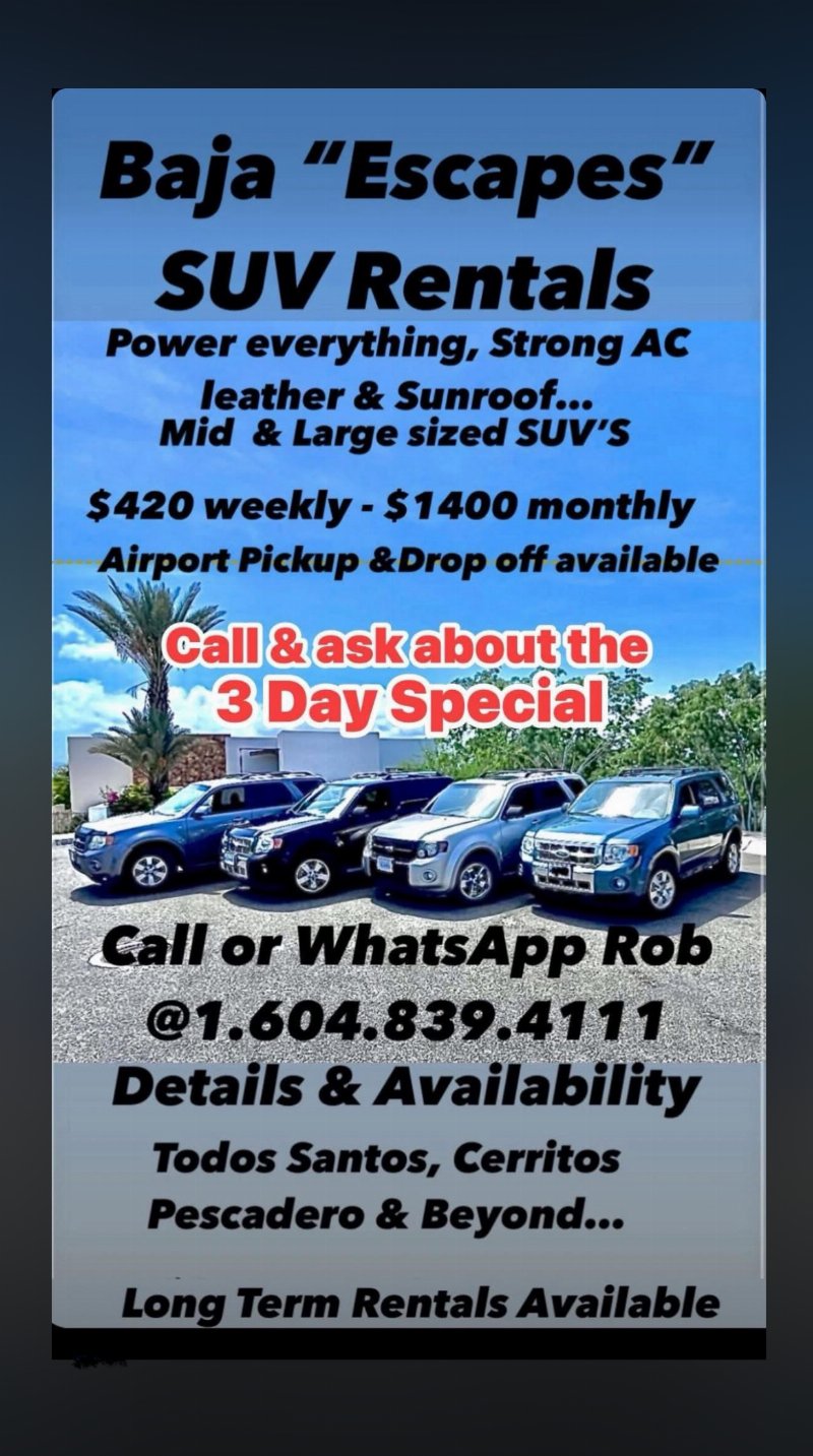 Baja “Escapes” SUV Rentals